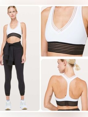 NWOT *RARE Lululemon Find Focus Bra *White / Black (US 10)